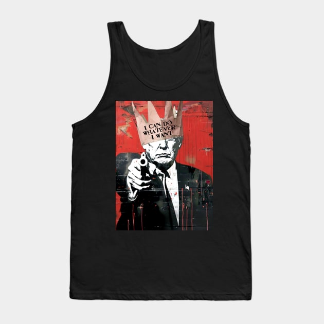 Donald Trump: King Trump on a Dark Background Tank Top by Puff Sumo